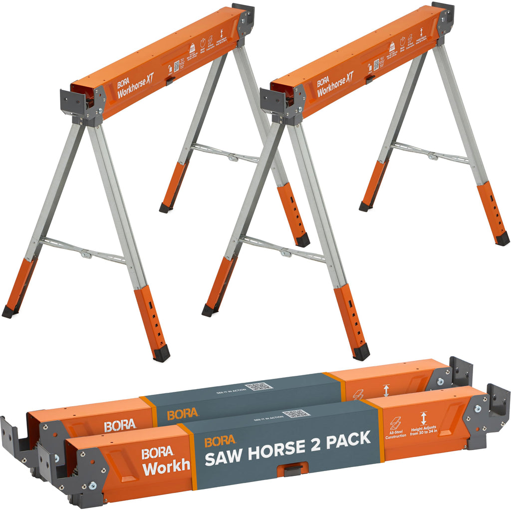 2 Pack Adjustable Folding Heavy Duty Sawhorse V60674