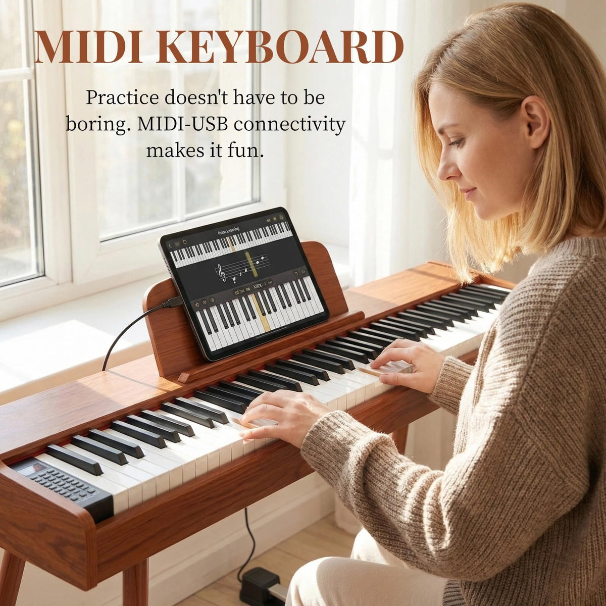 88 Key Semi Weighted Full-Size Electric Piano Keyboard O1303