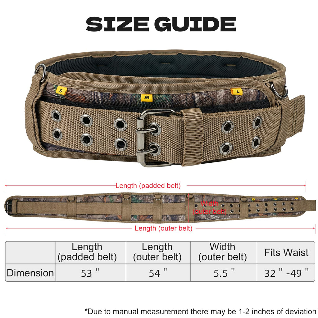 Camo Tool Belt with Suspenders Heavy Duty Carpenter Rig T974