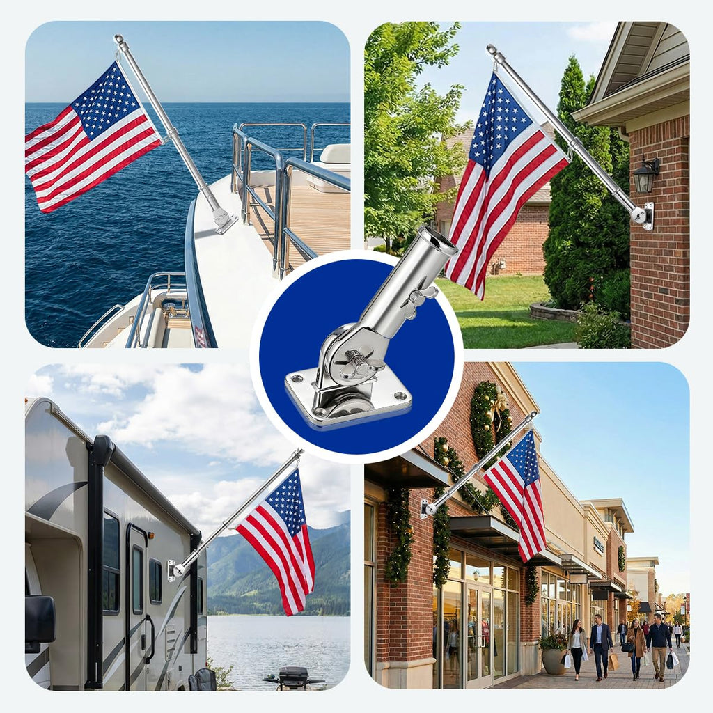 Adjustable 316 Stainless Steel Flag Pole Holder N2726