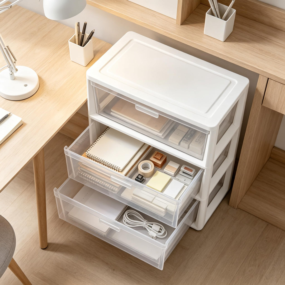 White 3 Drawer Plastic Storage Unit R48751