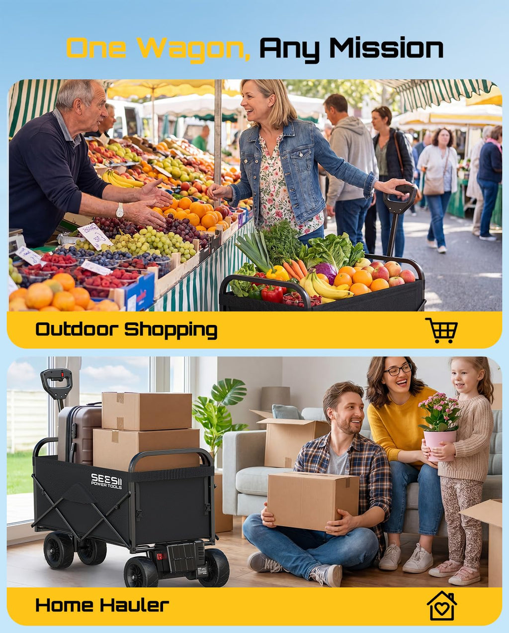 Electric Wagon Cart with 2 x 4.0Ah Batteries Z3476