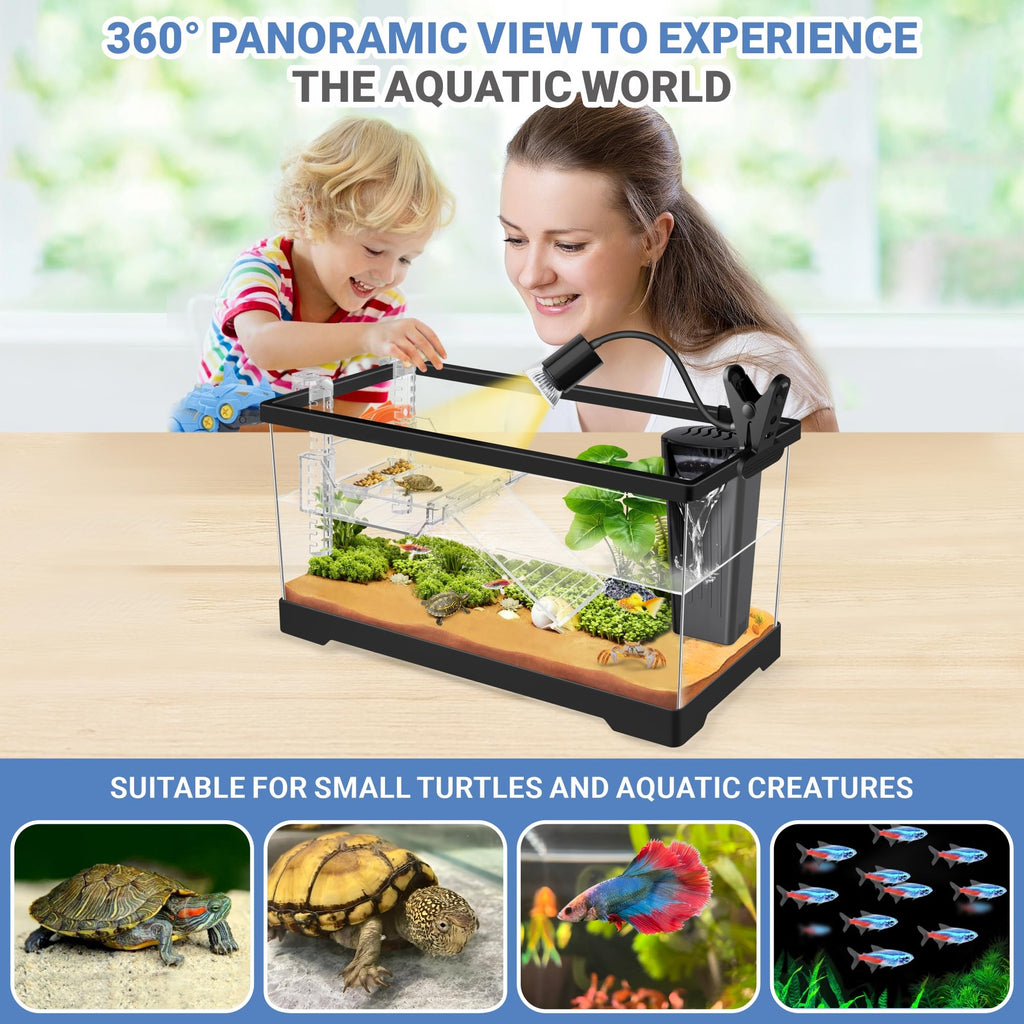 Aquatic Turtle Tank with Lamp and Filter Kit S7304