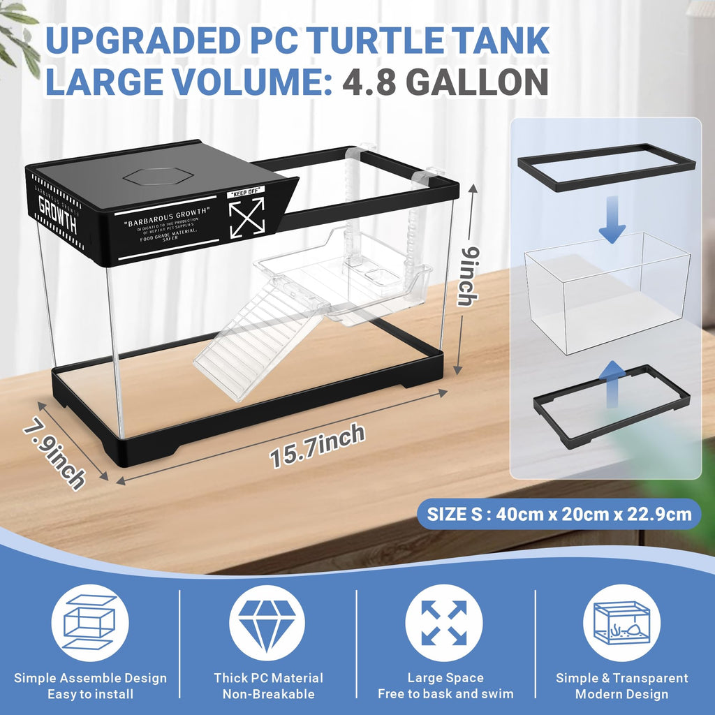 Aquatic Turtle Tank with Lamp and Filter Kit S7304