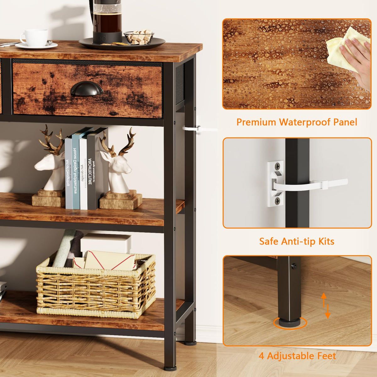 47" Console Table with 3 Drawers K6237