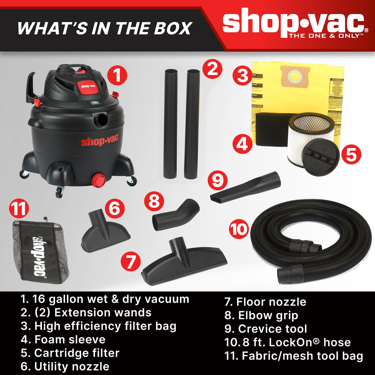 16 Gallon 6.5 Peak HP Wet/Dry Vac with Blower H2693