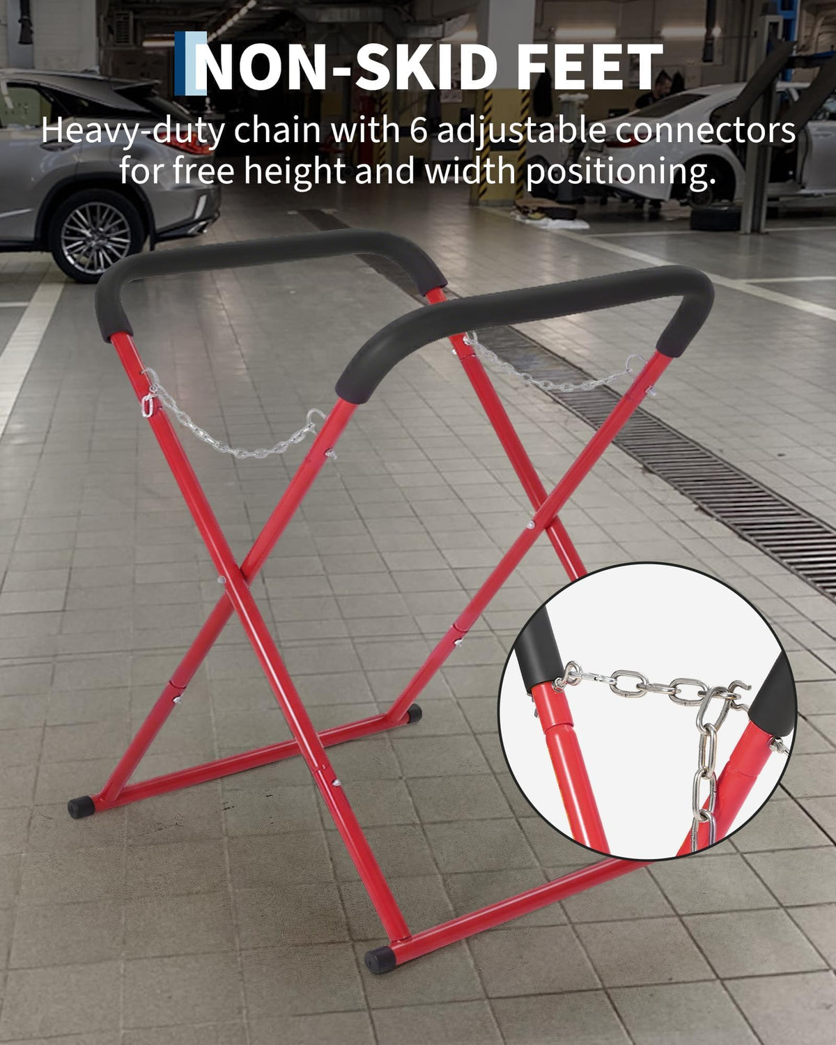 Folding Auto Body Work Stand 500 LBS Capacity Adjustable Height O141