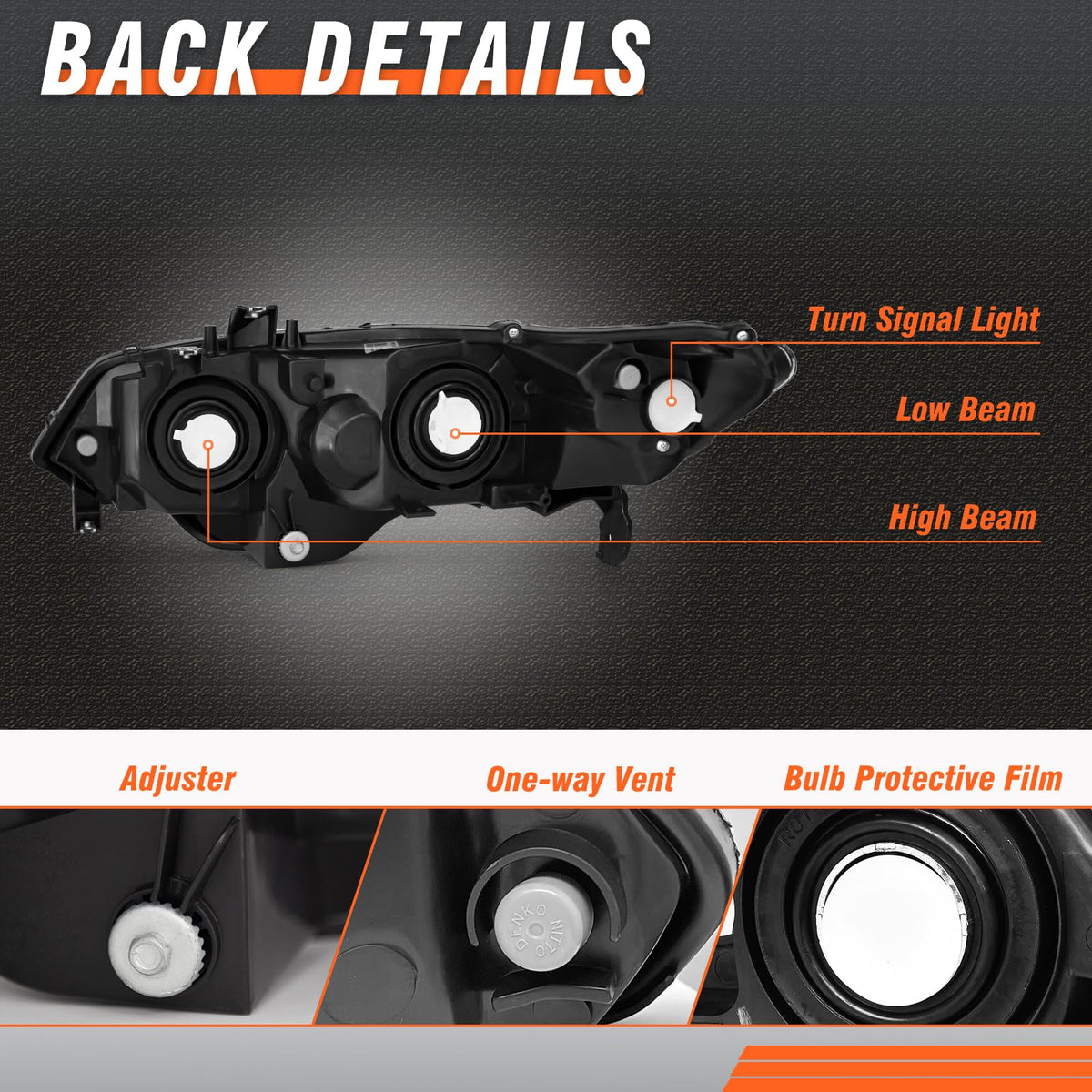Black 2 Door Headlights Pair A858578
