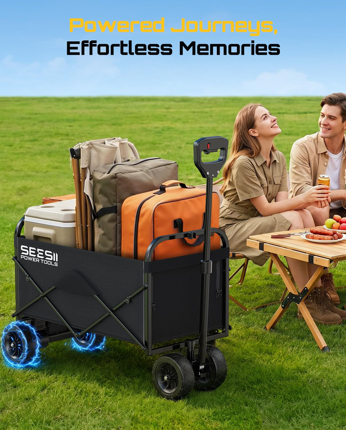 Electric Wagon Cart with 2 x 4.0Ah Batteries Z3476