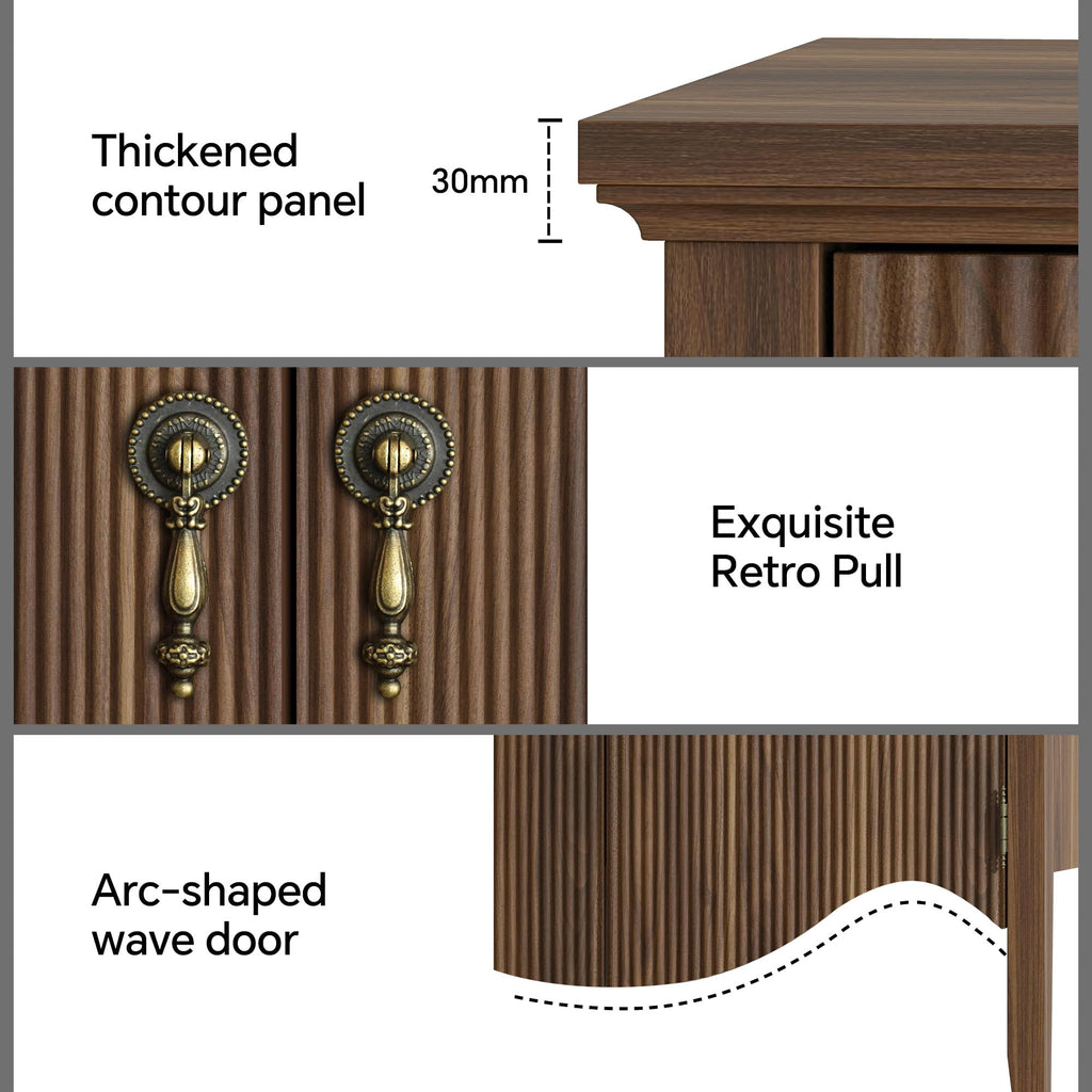 40" Fluted Buffet Cabinet with Drawer H8905