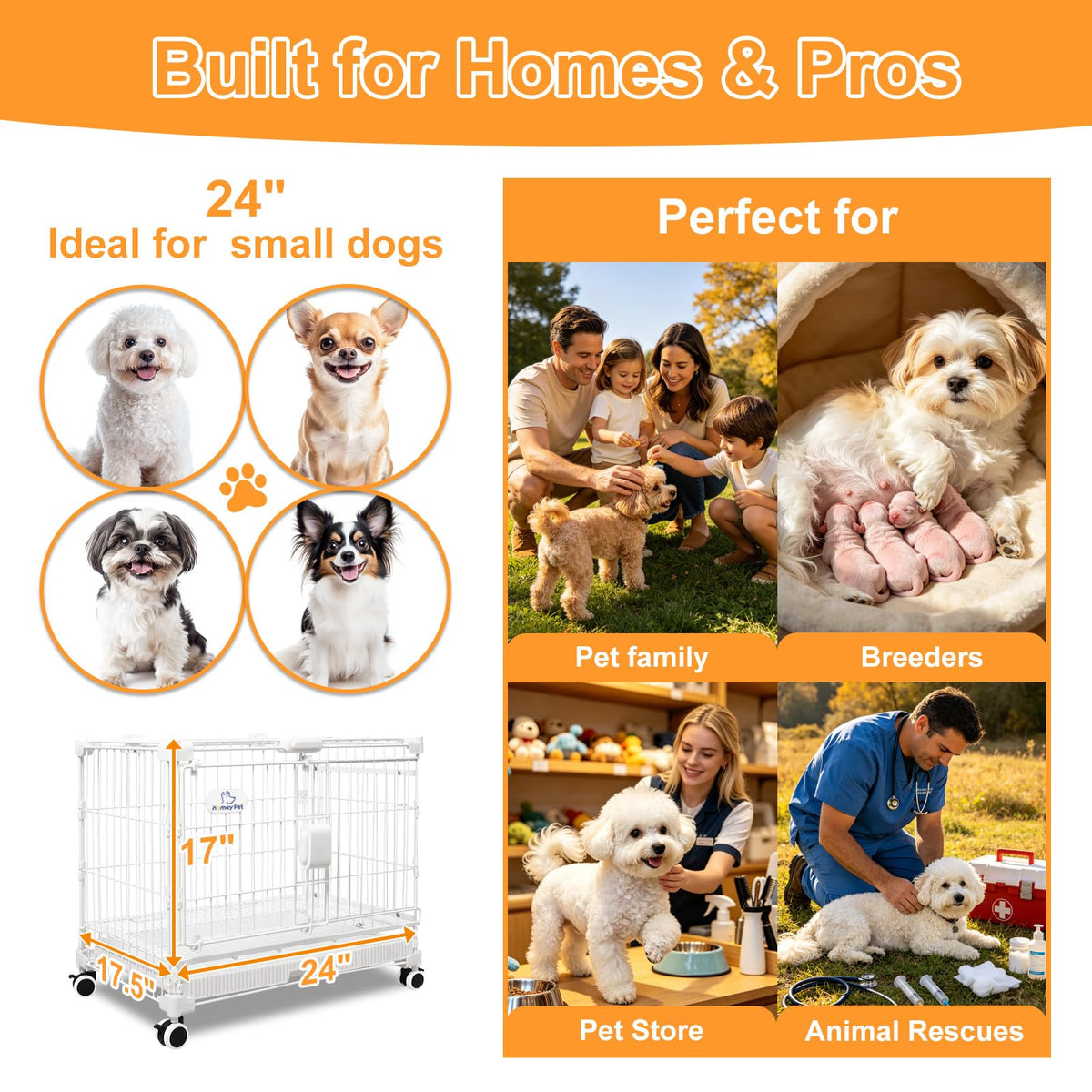 24 Inch White Puppy Crate A54900