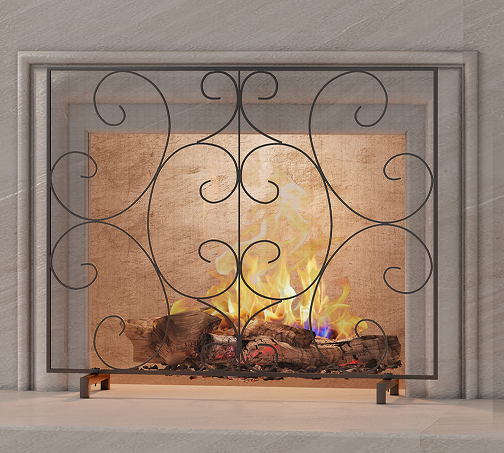 Handcrafted Metal Mesh Fireplace Screen R5644