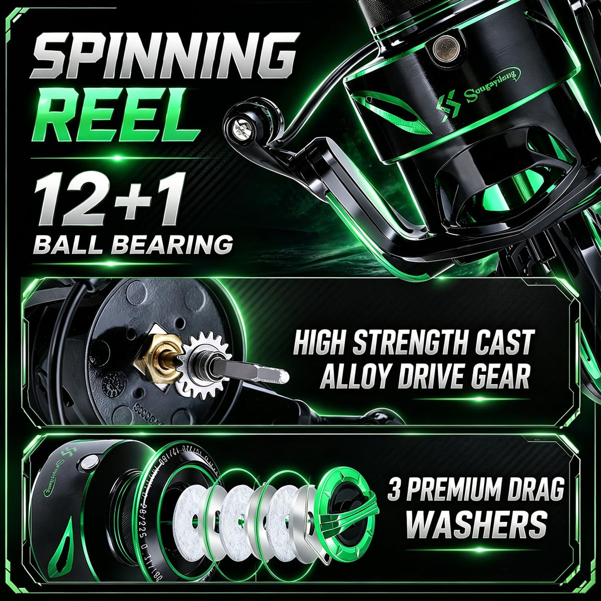 7ft MH 2-Piece Spinning Rod and 4000 Reel G600415