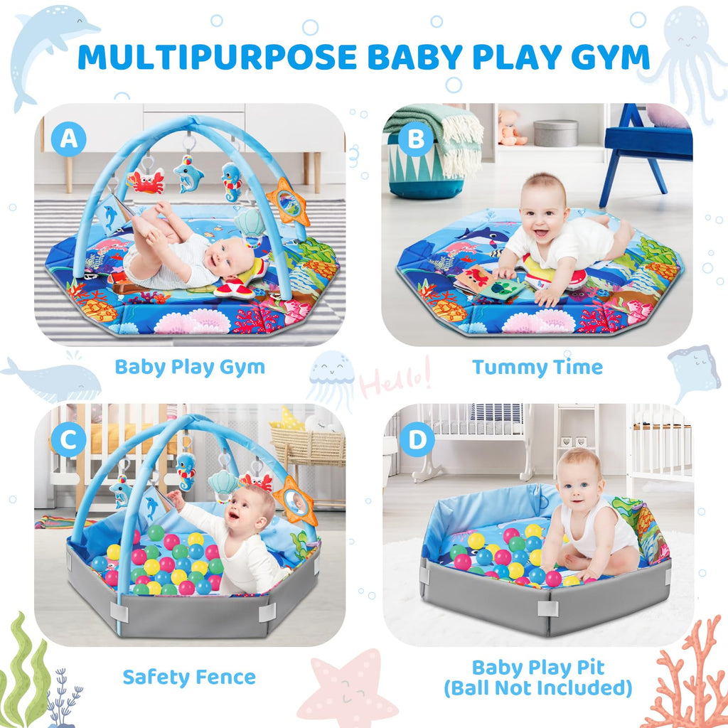 8-in-1 Washable Baby Gym Play Mat & Ball Pit X813