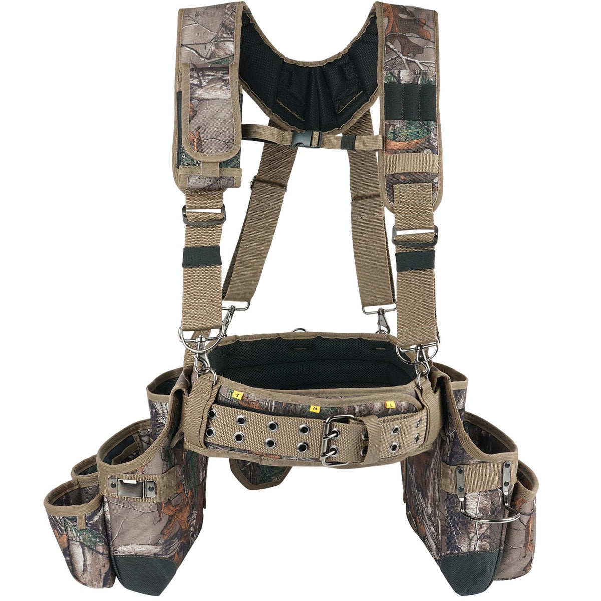 Camo Tool Belt with Suspenders Heavy Duty Carpenter Rig T974