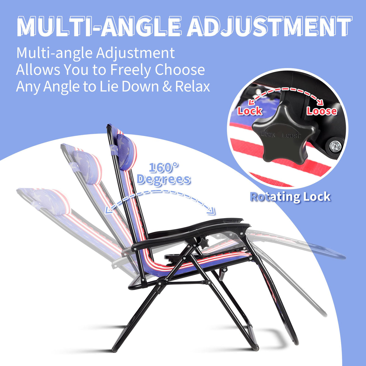 Set of 2 Adjustable Steel Mesh Zero Gravity Lounge Chairs with Pillows & Cup Holder Trays L20973