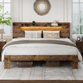 Queen Bed Frame with Storage Headboard and Charging Station L5370