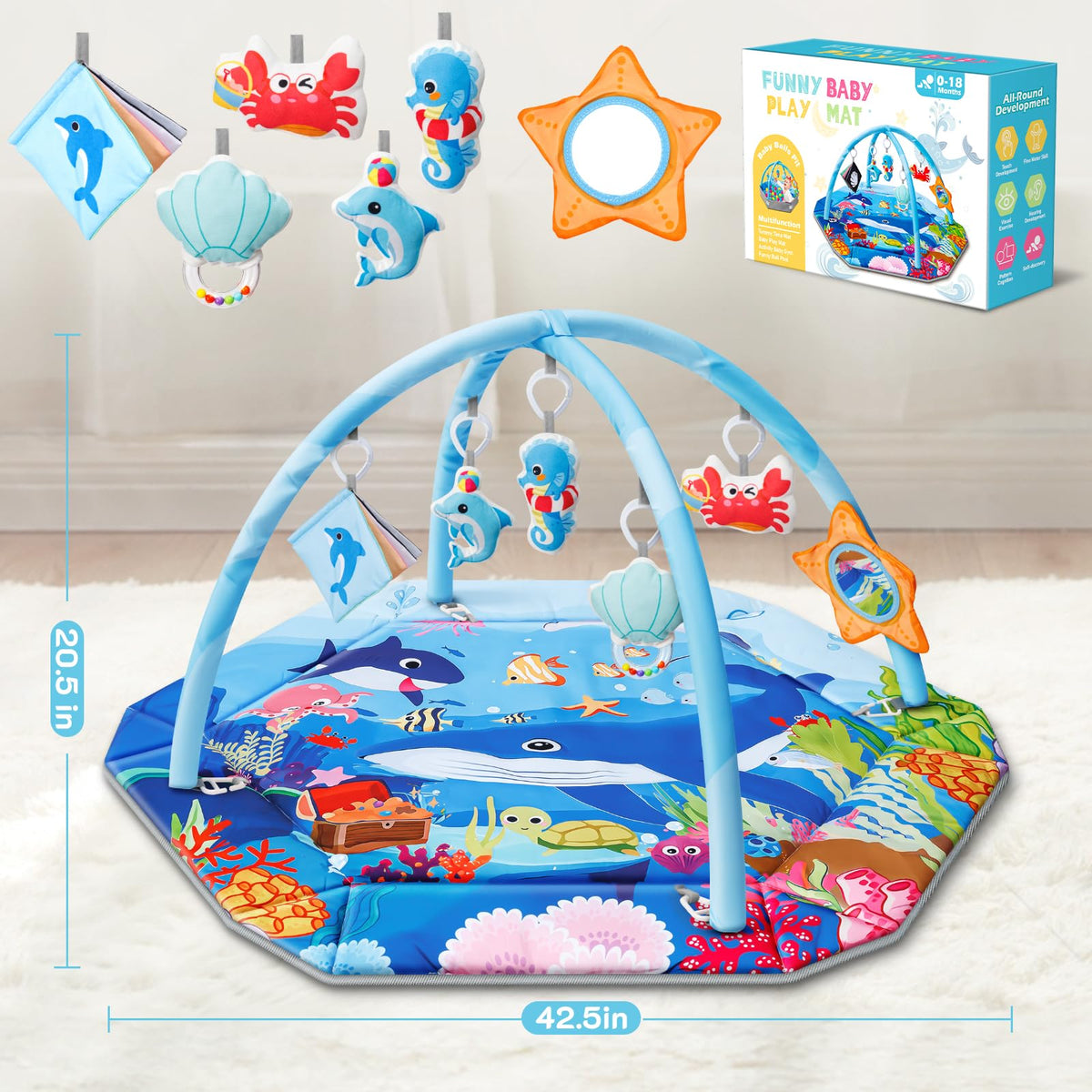 8-in-1 Washable Baby Gym Play Mat & Ball Pit X813