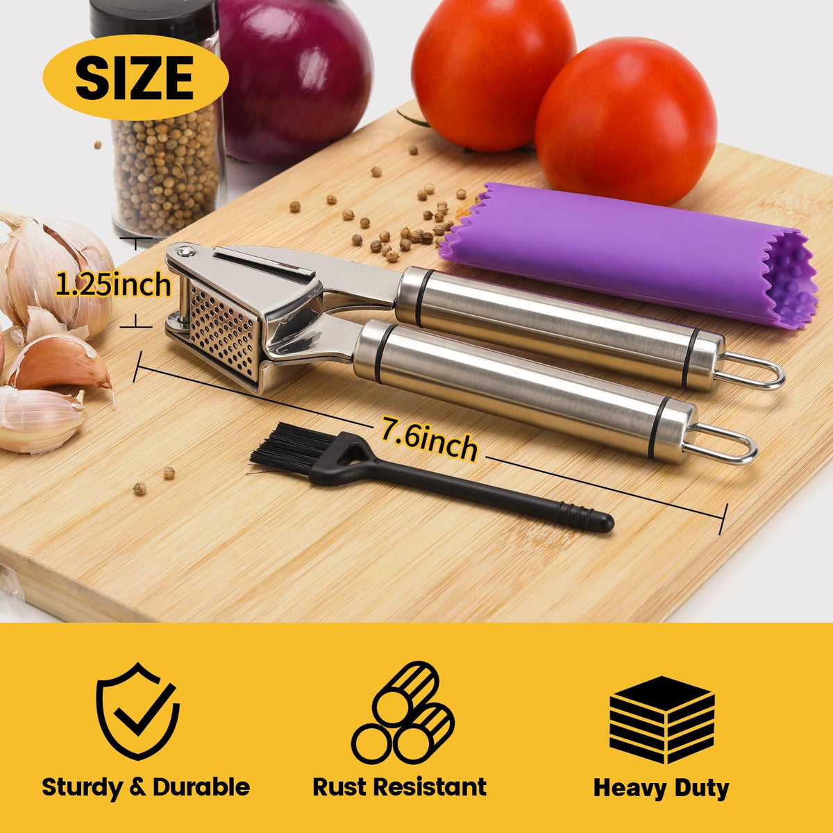 Stainless Steel Garlic Press Mincer P484