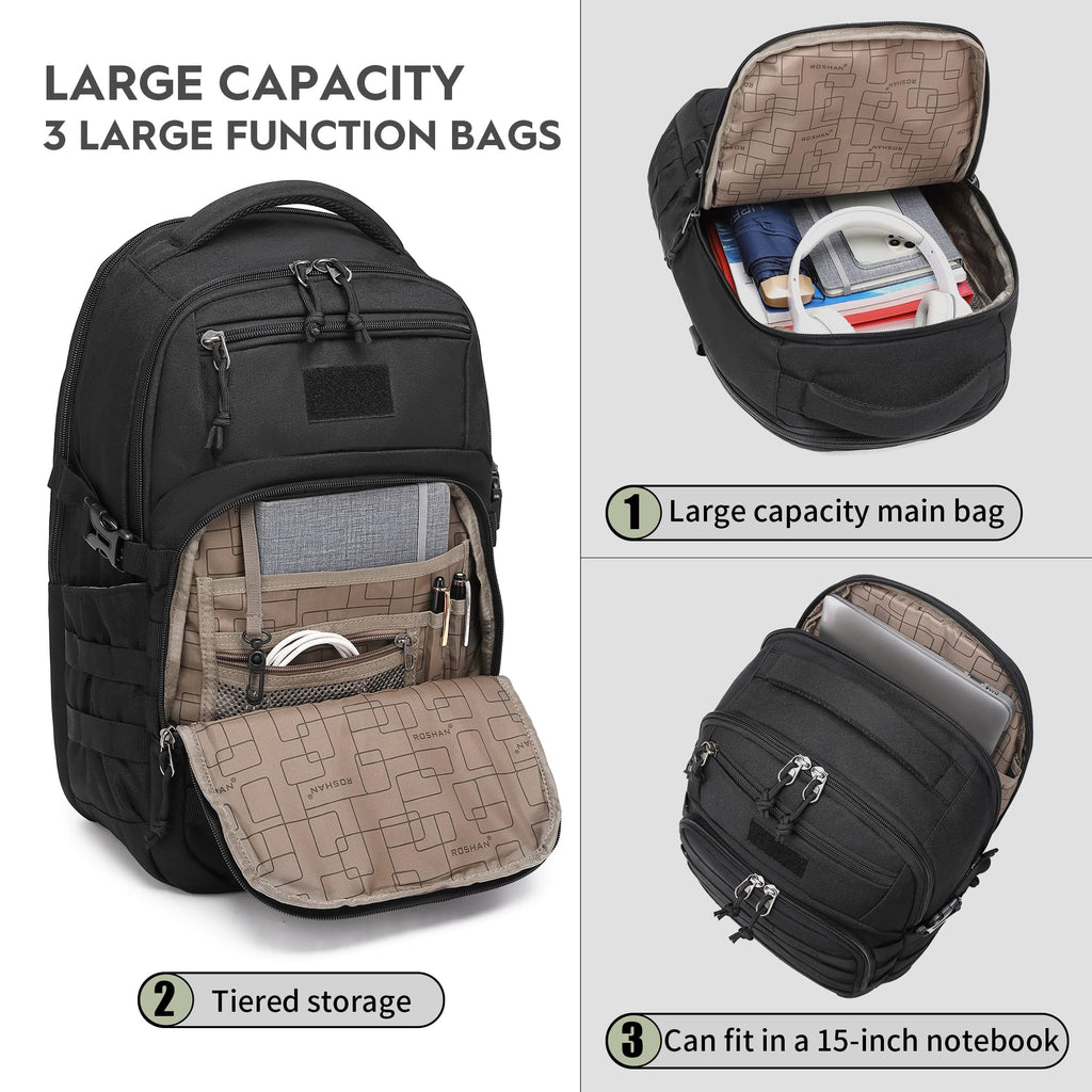 Black Small Tactical Backpack C7515