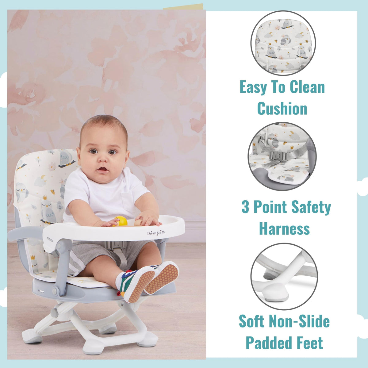Booster Seat for Babies 6–36 Months, 3-in-1 Adjustable Portable E463