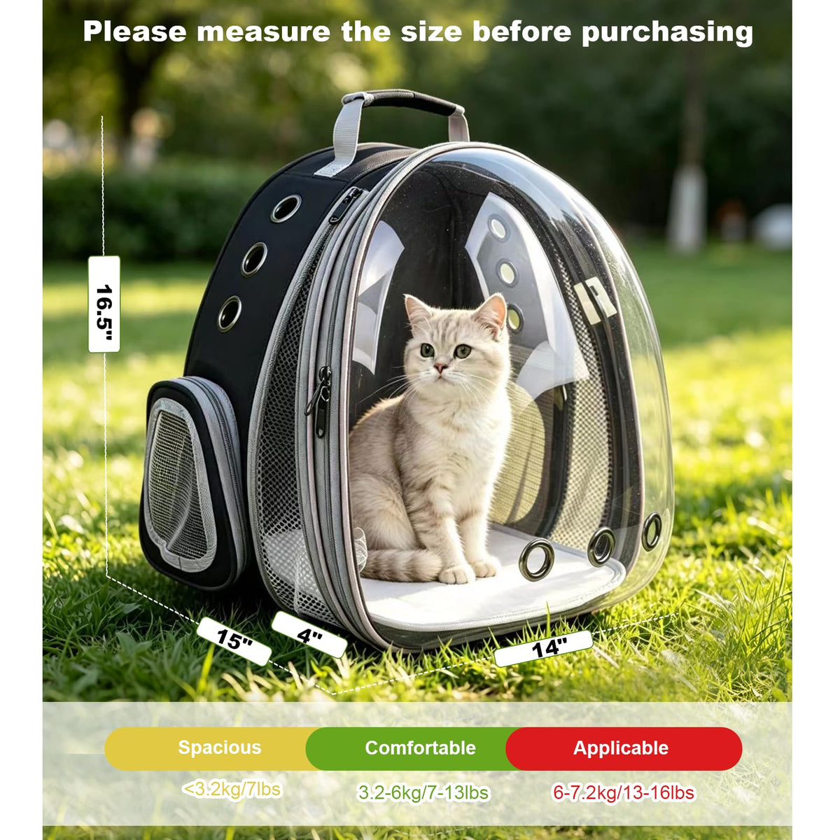 Expandable Pet Backpack Cats Dogs Carrier Bag Y9172