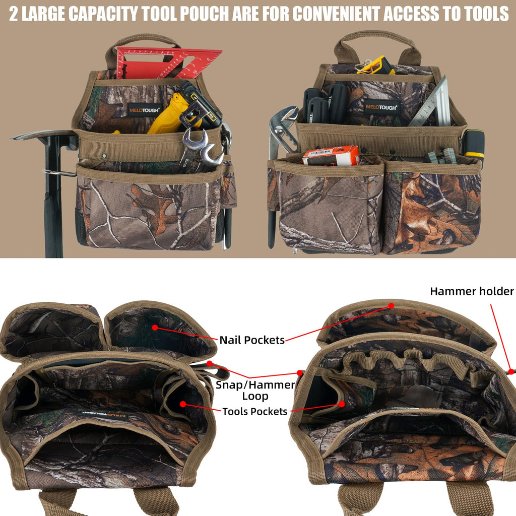 Camo Tool Belt with Suspenders Heavy Duty Carpenter Rig T974