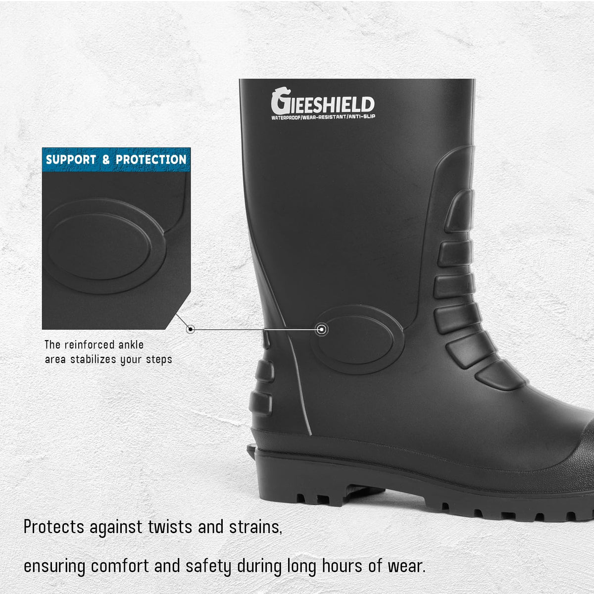 PVC Waterproof Slip-Resistant Rubber Tall Knee Boots Z929778
