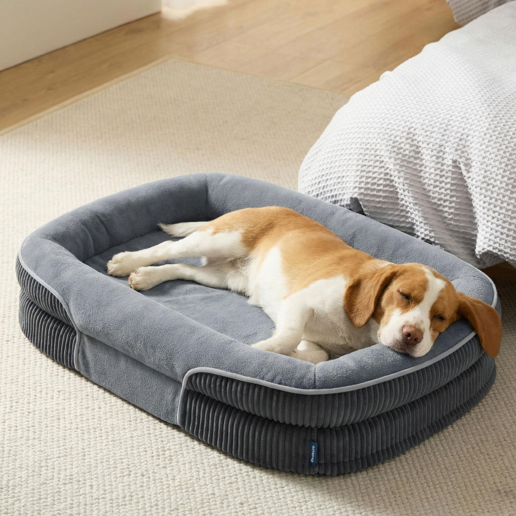 Oval Orthopedic Dog Bed 35" Grey I8792