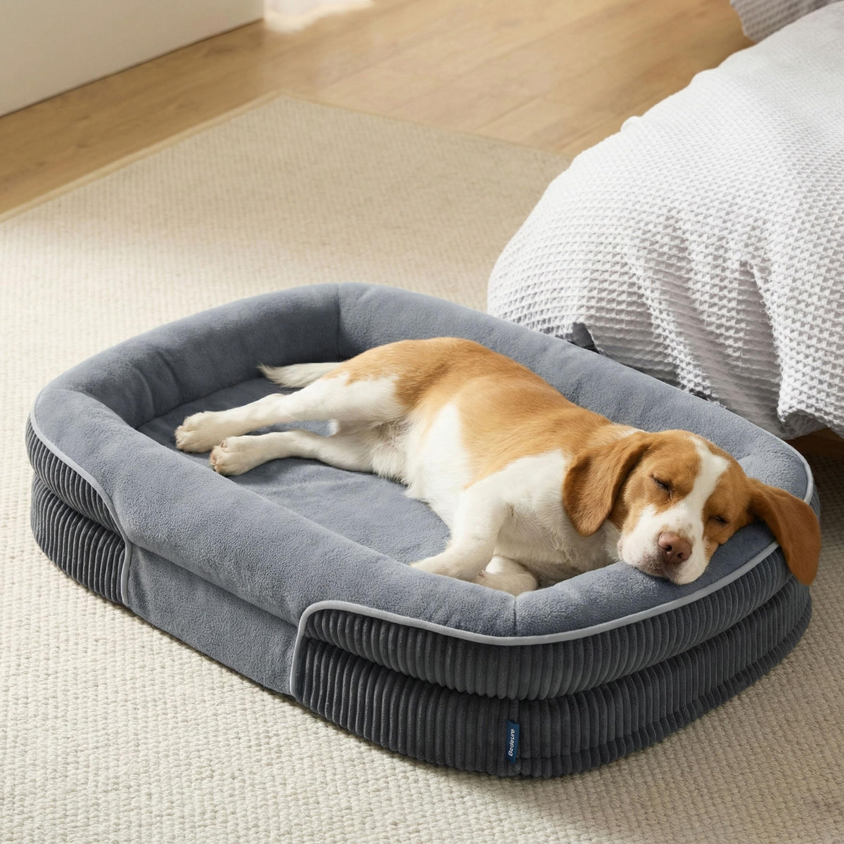 Oval Orthopedic Dog Bed 35" Grey I8792