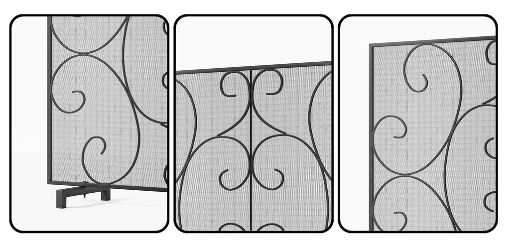 Handcrafted Metal Mesh Fireplace Screen R5644