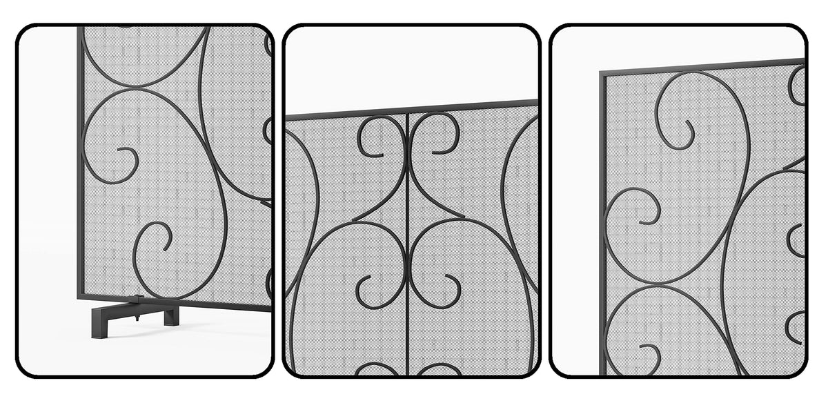 Handcrafted Metal Mesh Fireplace Screen R5644