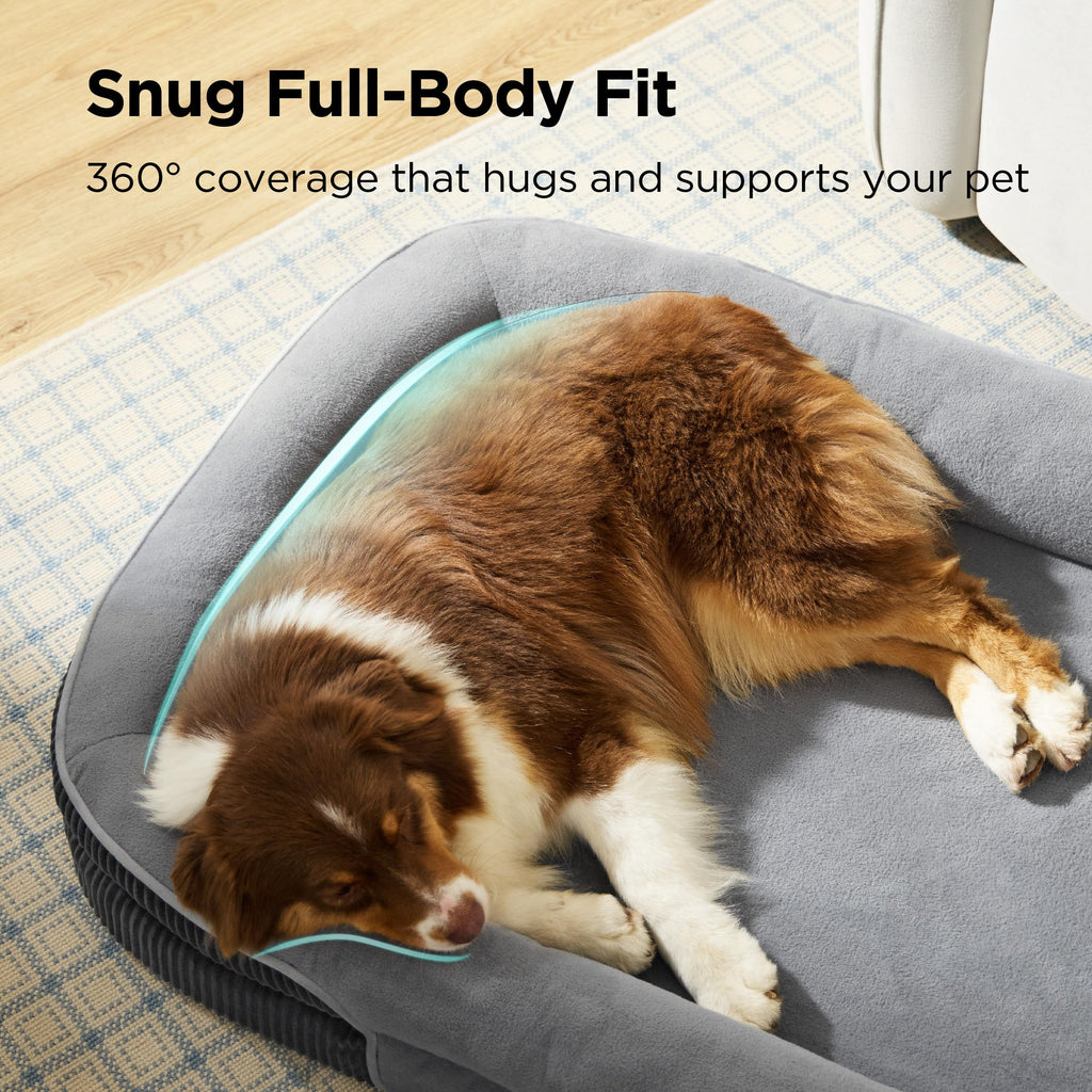 Oval Orthopedic Dog Bed 35" Grey I8792