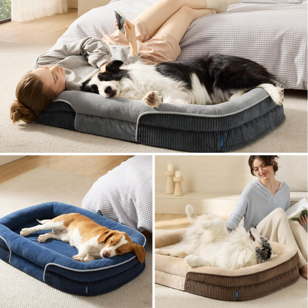 Oval Orthopedic Dog Bed 35" Grey I8792