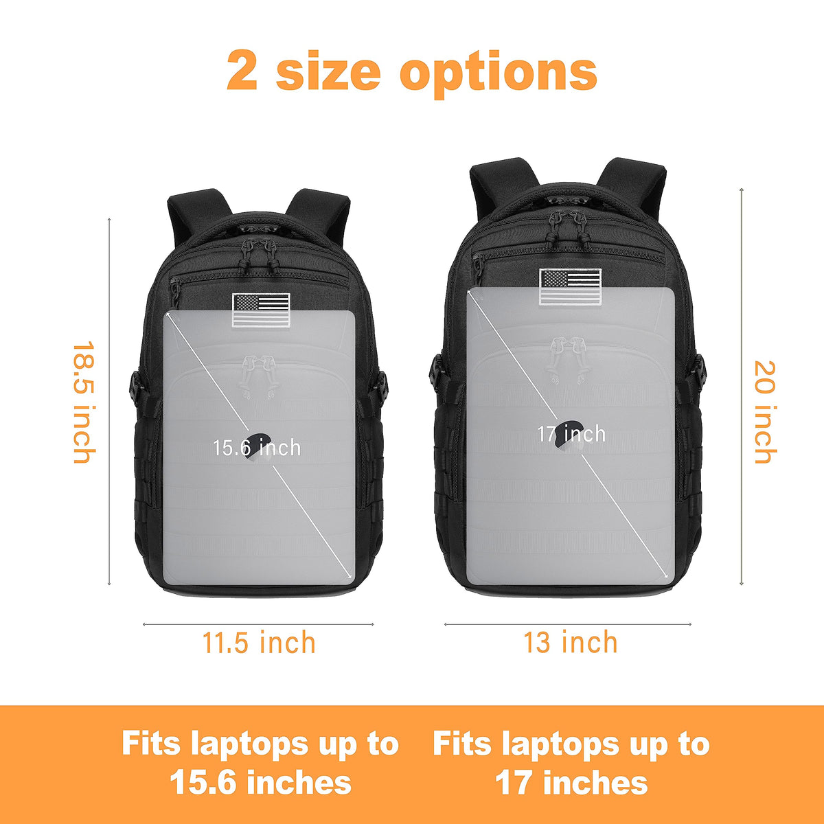Black Small Tactical Backpack C7515