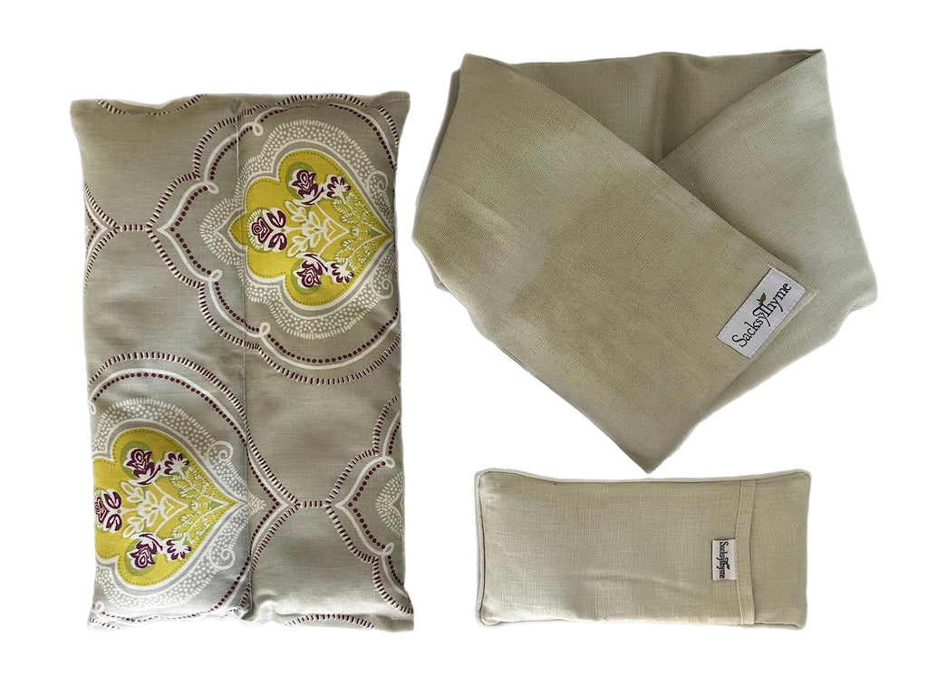 3 Piece Lavender Heating Pad, Linen Neck Wrap & Eye Pillow Z397