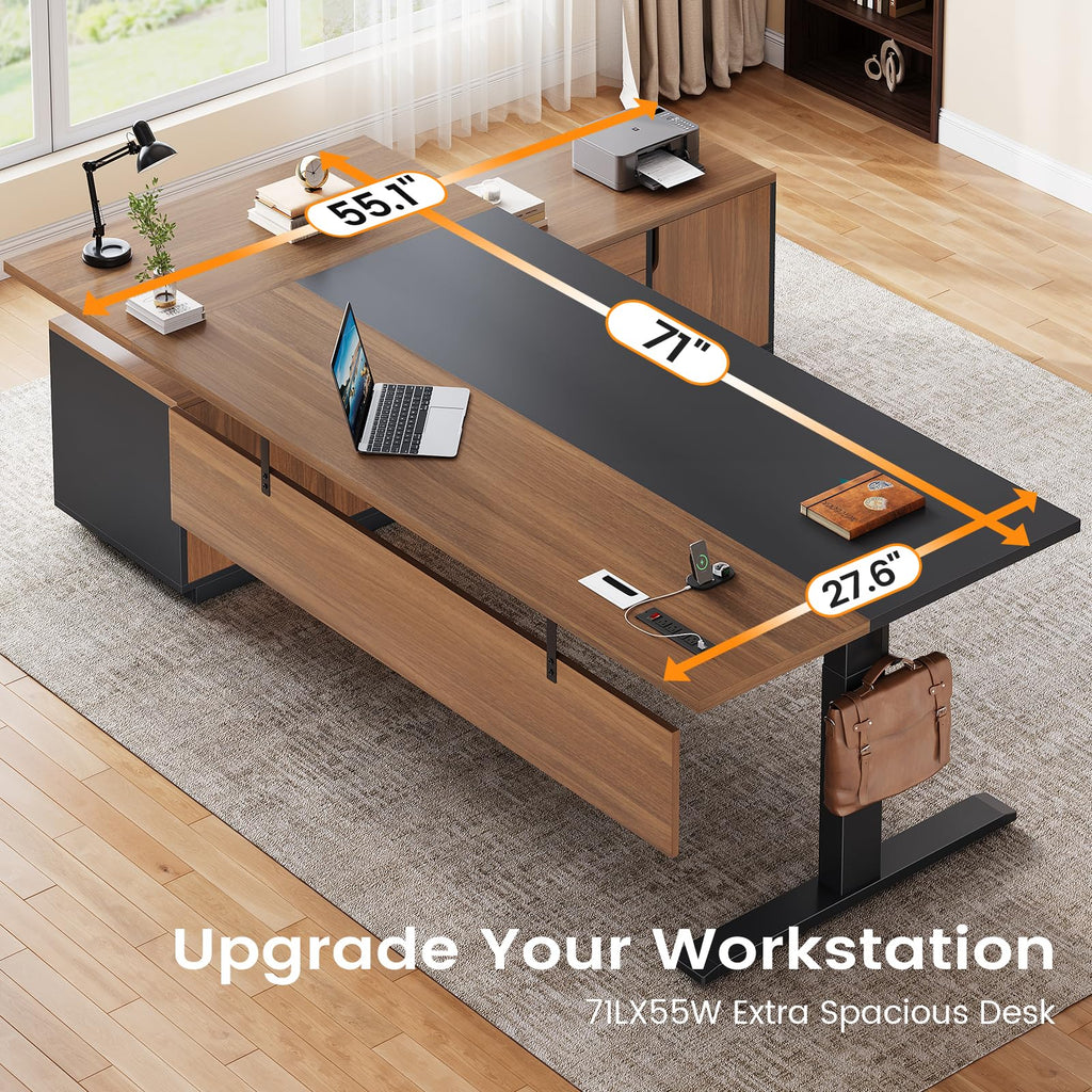 71" L Shaped Electric Standing Desk E20028