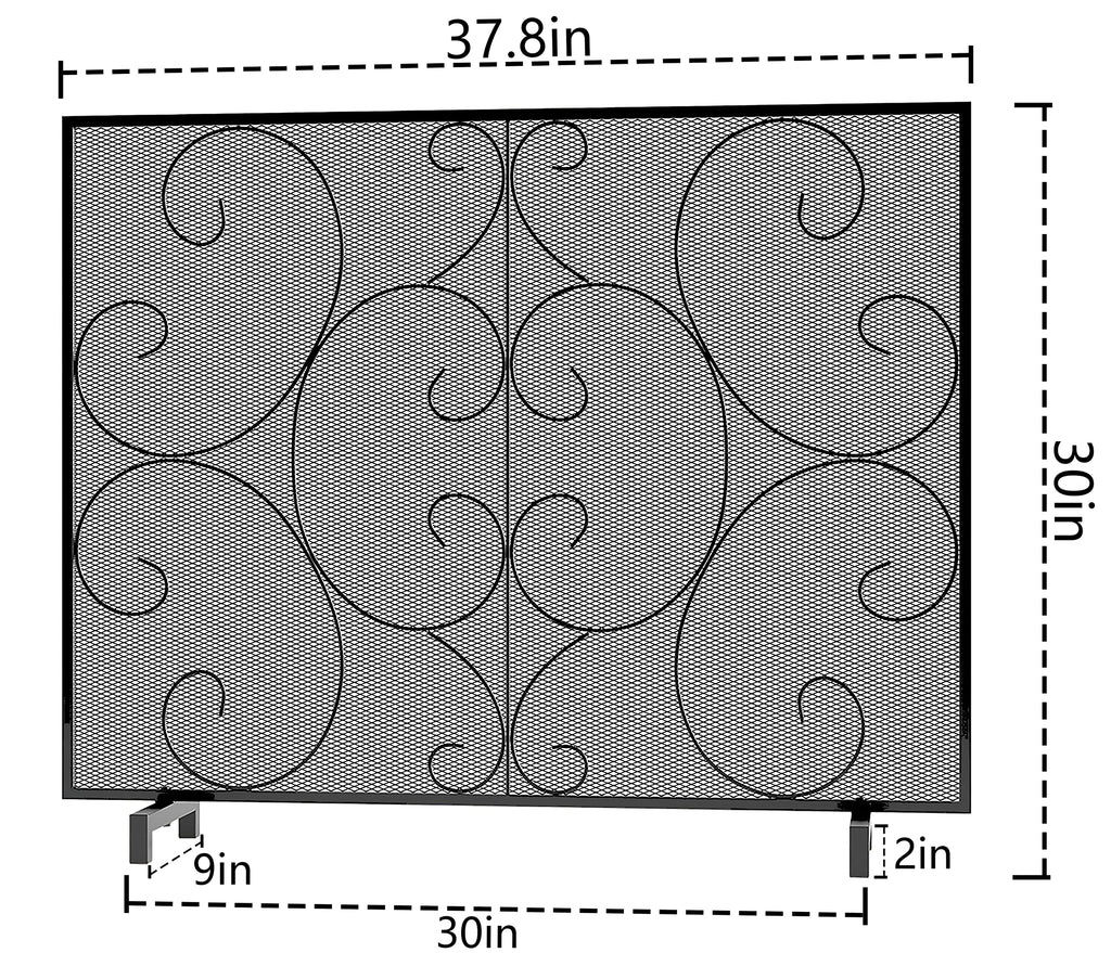Handcrafted Metal Mesh Fireplace Screen R5644