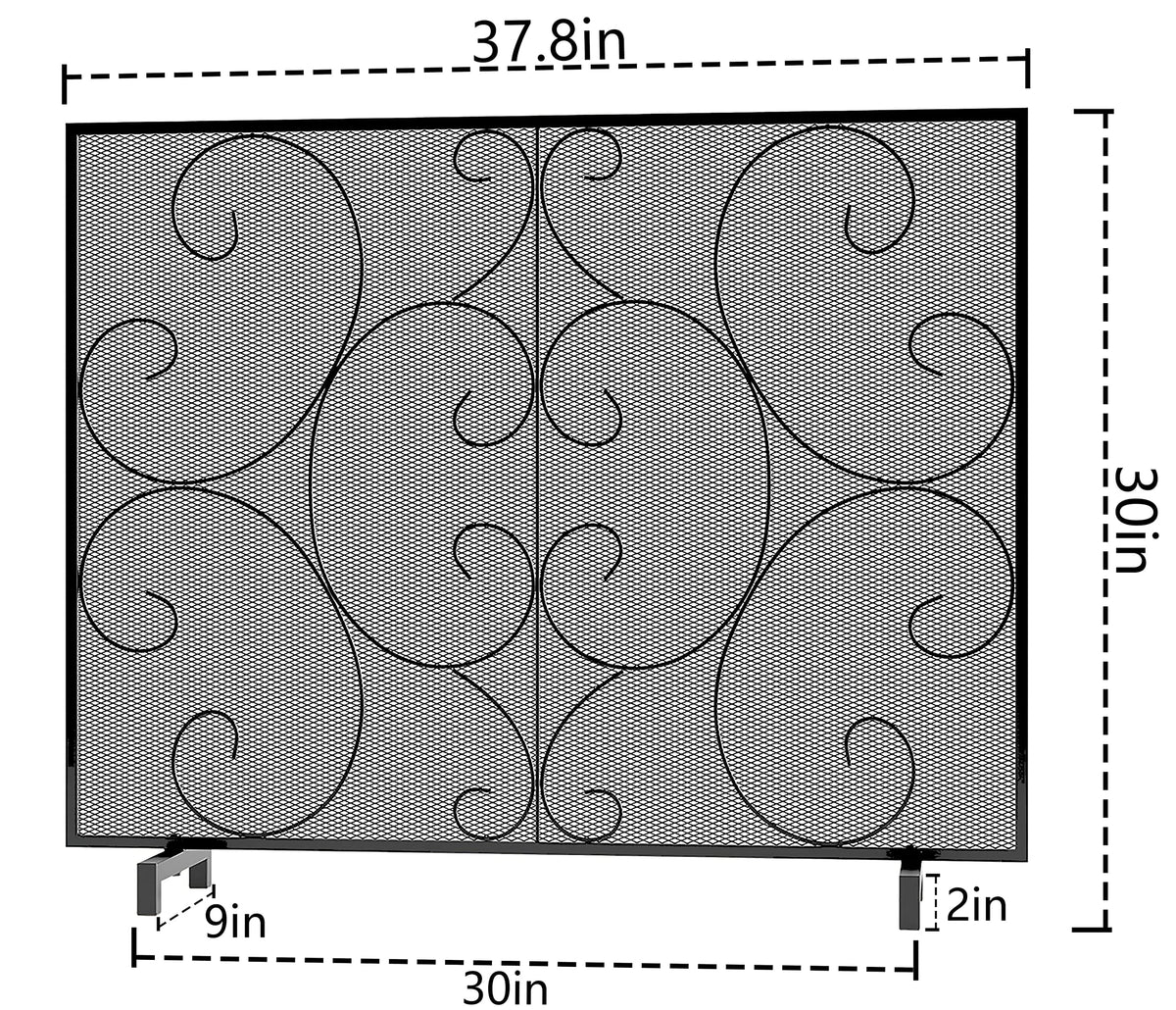 Handcrafted Metal Mesh Fireplace Screen R5644