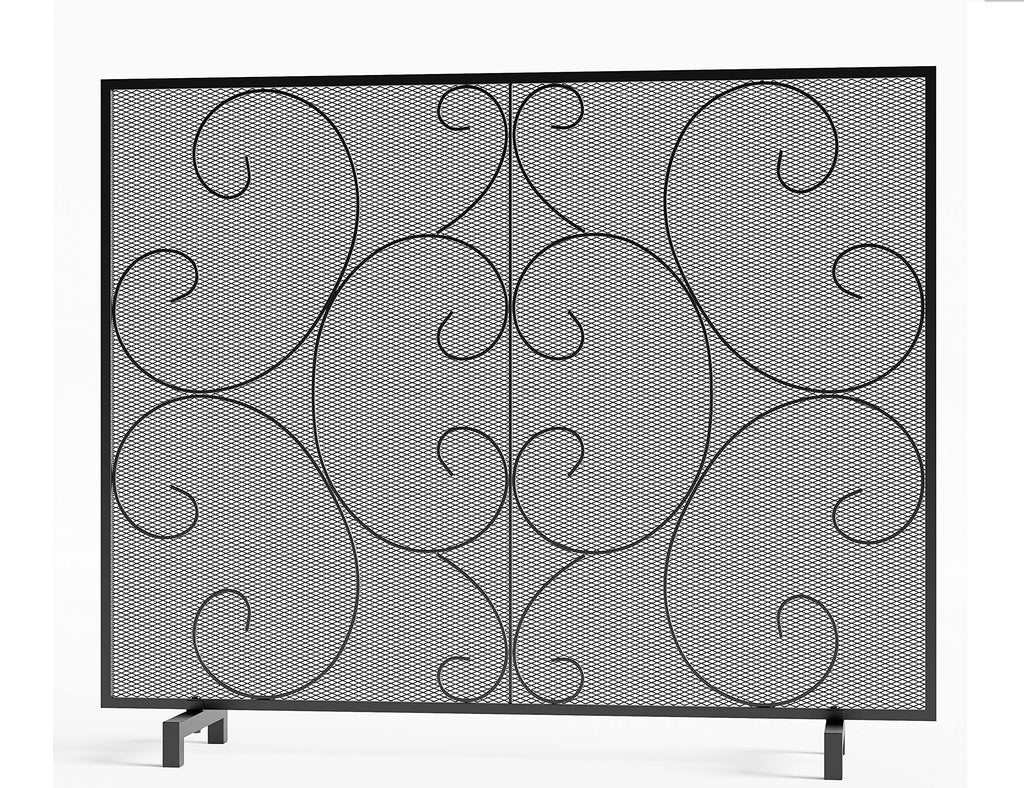Handcrafted Metal Mesh Fireplace Screen R5644