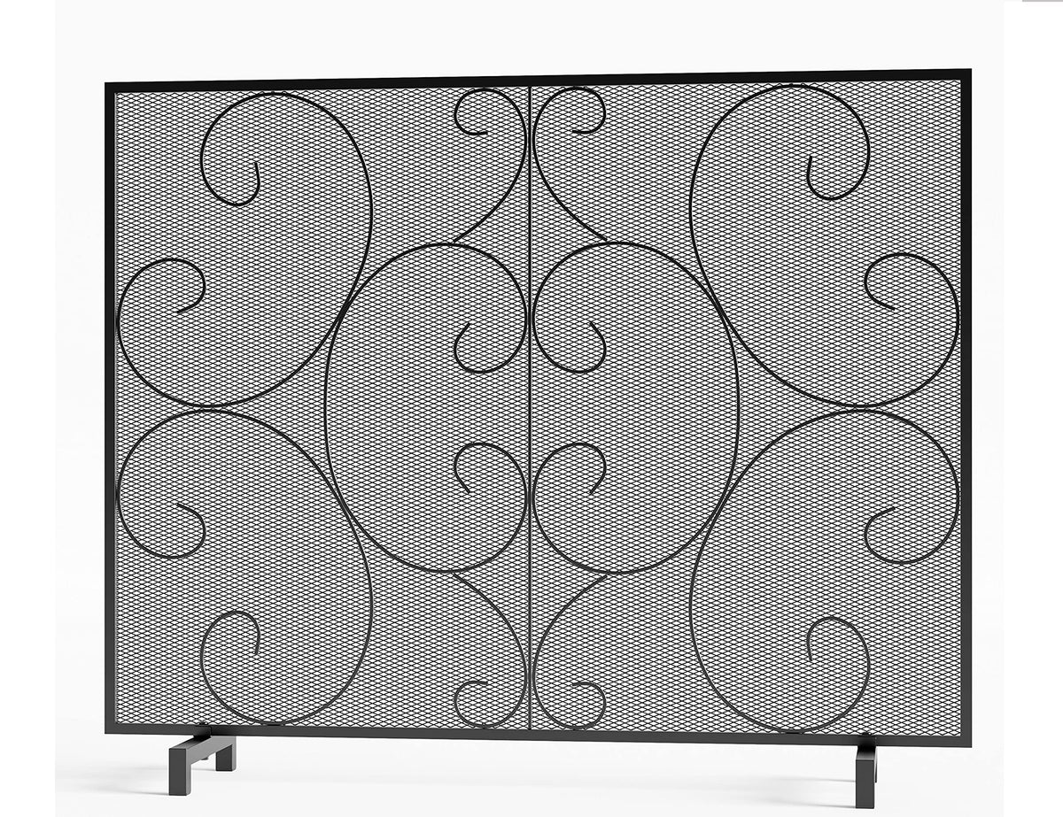 Handcrafted Metal Mesh Fireplace Screen R5644